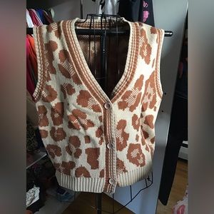 Leopard Sweater Vest